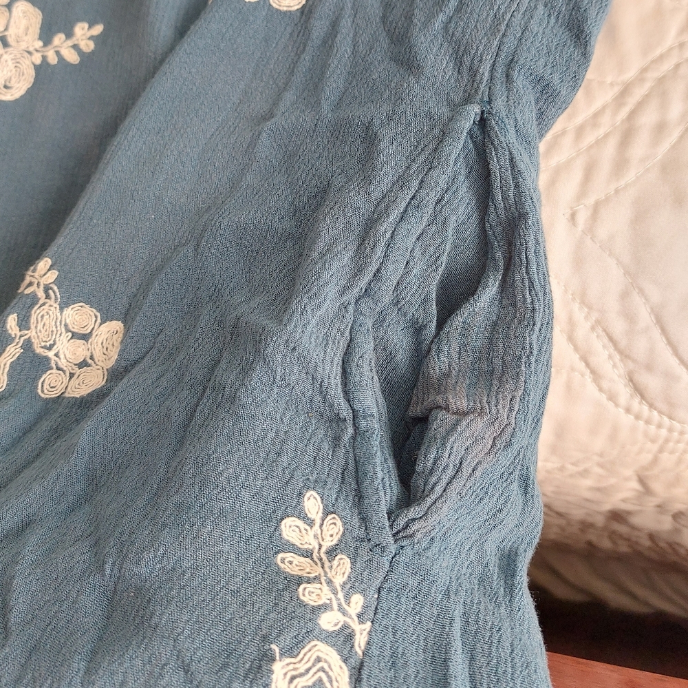 Altar'd State - Blue & White Floral Mini Dress Flowy - Picture 6 of 9